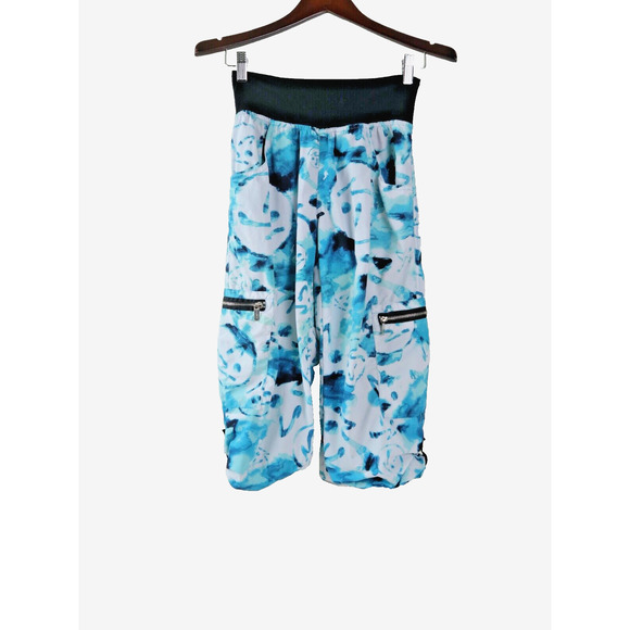 Zumba Size S Marvelous Cargo Pants Jogger Blue White Watercolor Print - Picture 9 of 12
